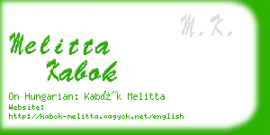 melitta kabok business card